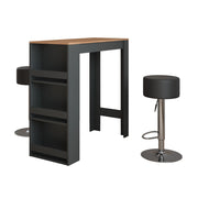 Vicco tavolo bar con sgabelli Antracite/quercia dorata 45 x 110 cm con 2 sgabelli da bar