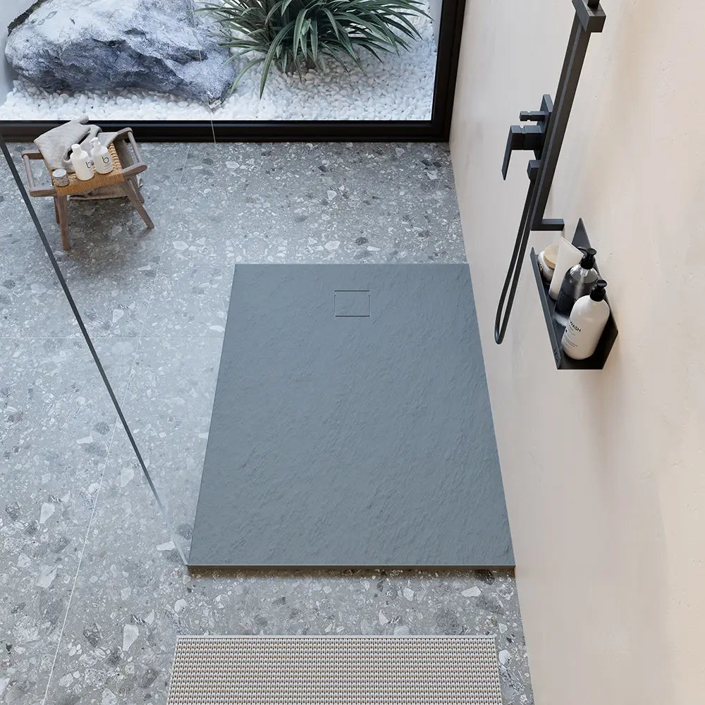 Piatto doccia 90x100 cm colore grigio effetto pietra | Samos