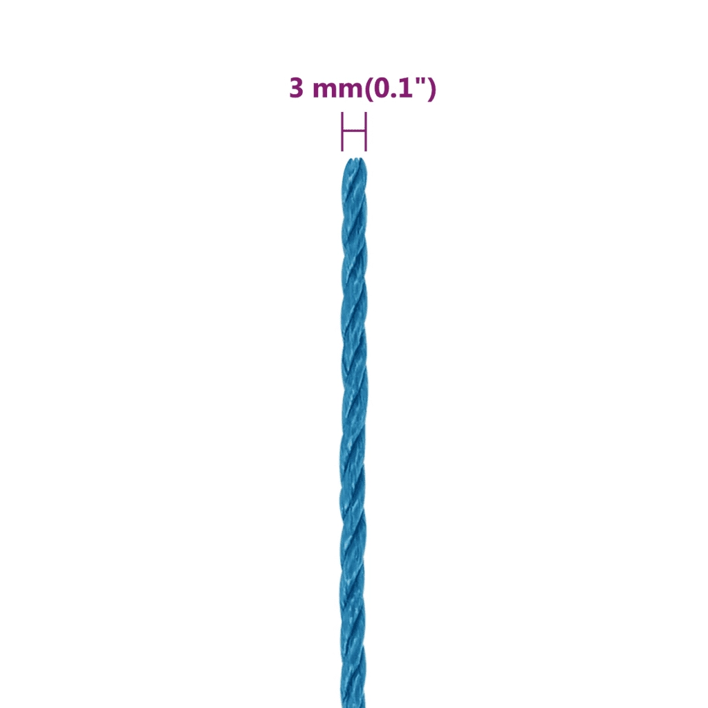 Corda | Fune da Lavoro Blu 3 mm 50 m in Polipropilene