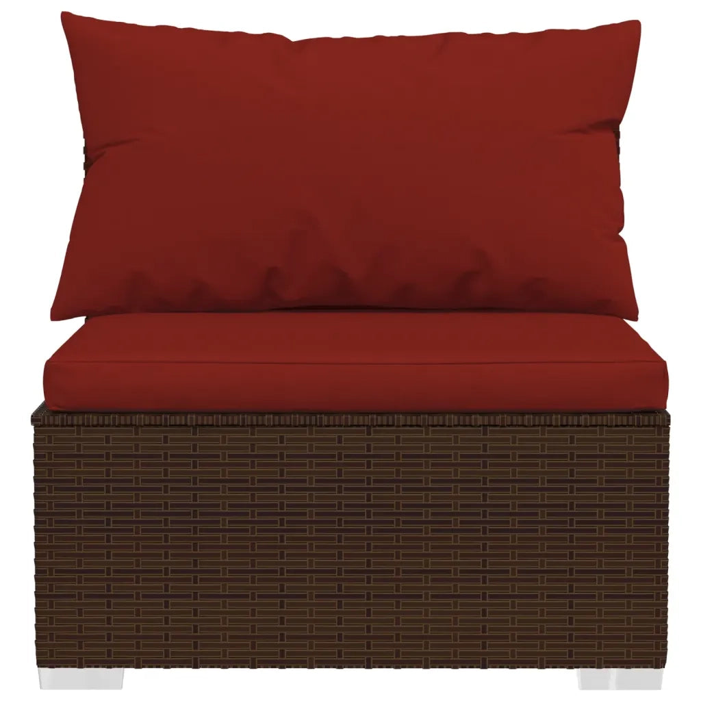 Set Divani da Giardino 14 pz con Cuscini in Polyrattan Marrone cod mxl 38992