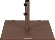 Base per Ombrellone 22,5 kg, Quadrato 60 cm, Adattatori 4/5 cm, 2 Ruote 2 Manopole Impugnatura Esterna, per Terrazza Piscina Spiaggia (Marrone)