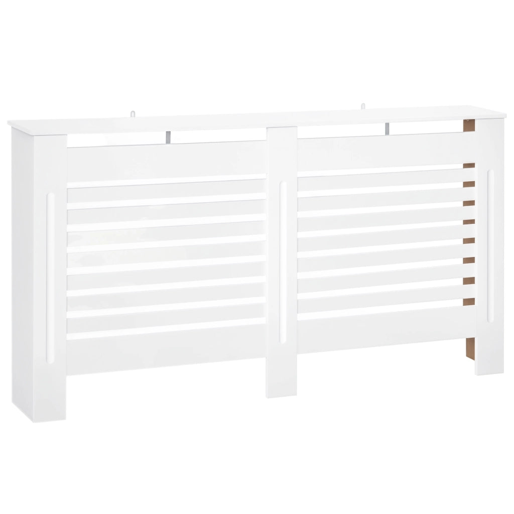 Copritermosifone a Doghe 172x19x81 cm con Ripiano Portaoggetti in MDF Bianco