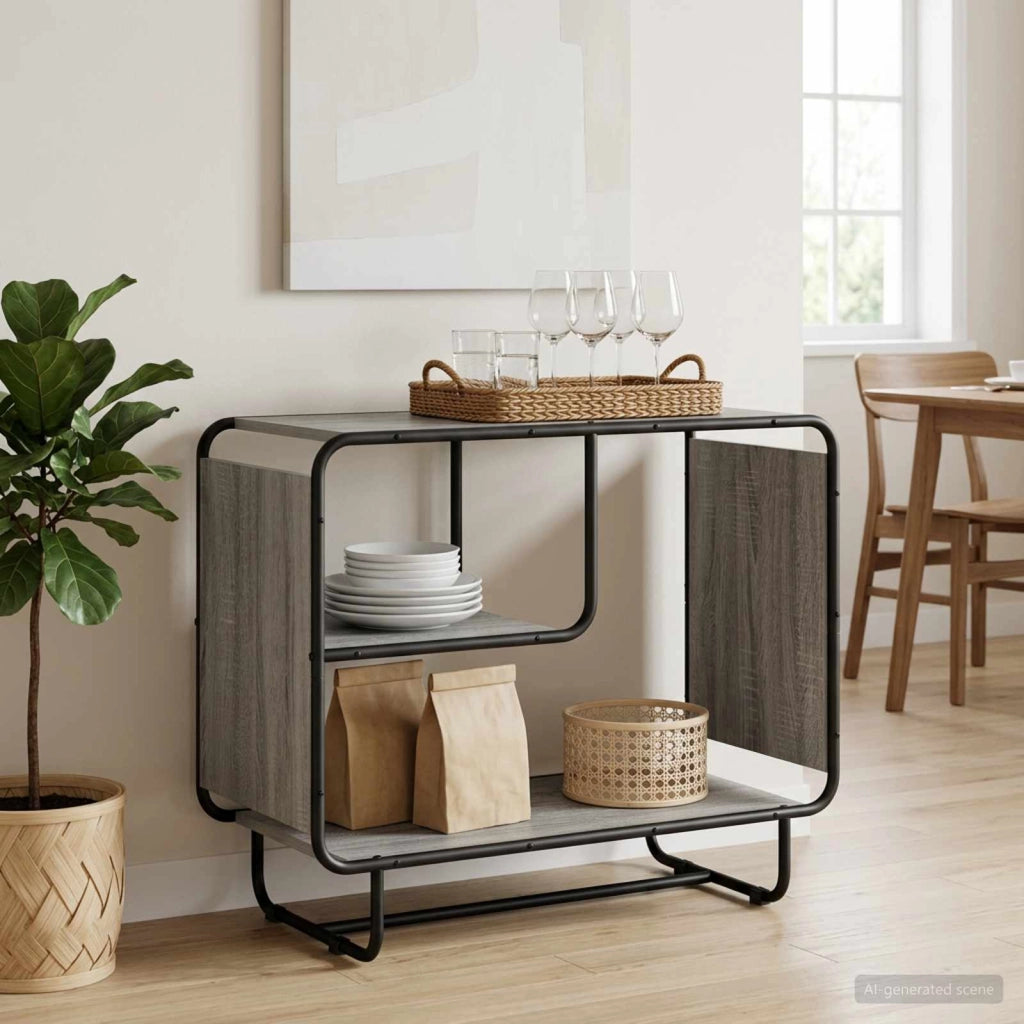 Credenza Sonoma grigio 80 x 37,5 x 64,5 cm Legno ingegnerizzato 8007933