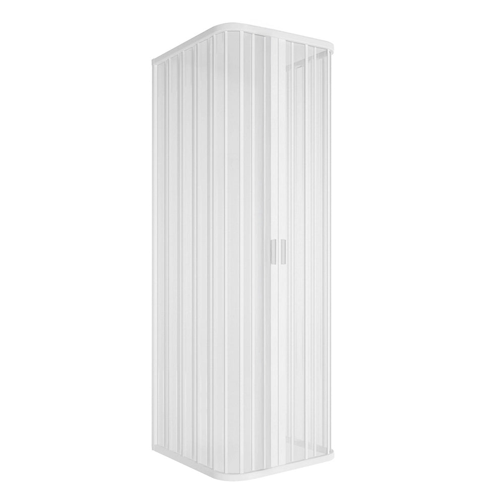 Box doccia 80x80x80 cm a soffietto in PVC bianco tre lati con chiusura centrale Teti