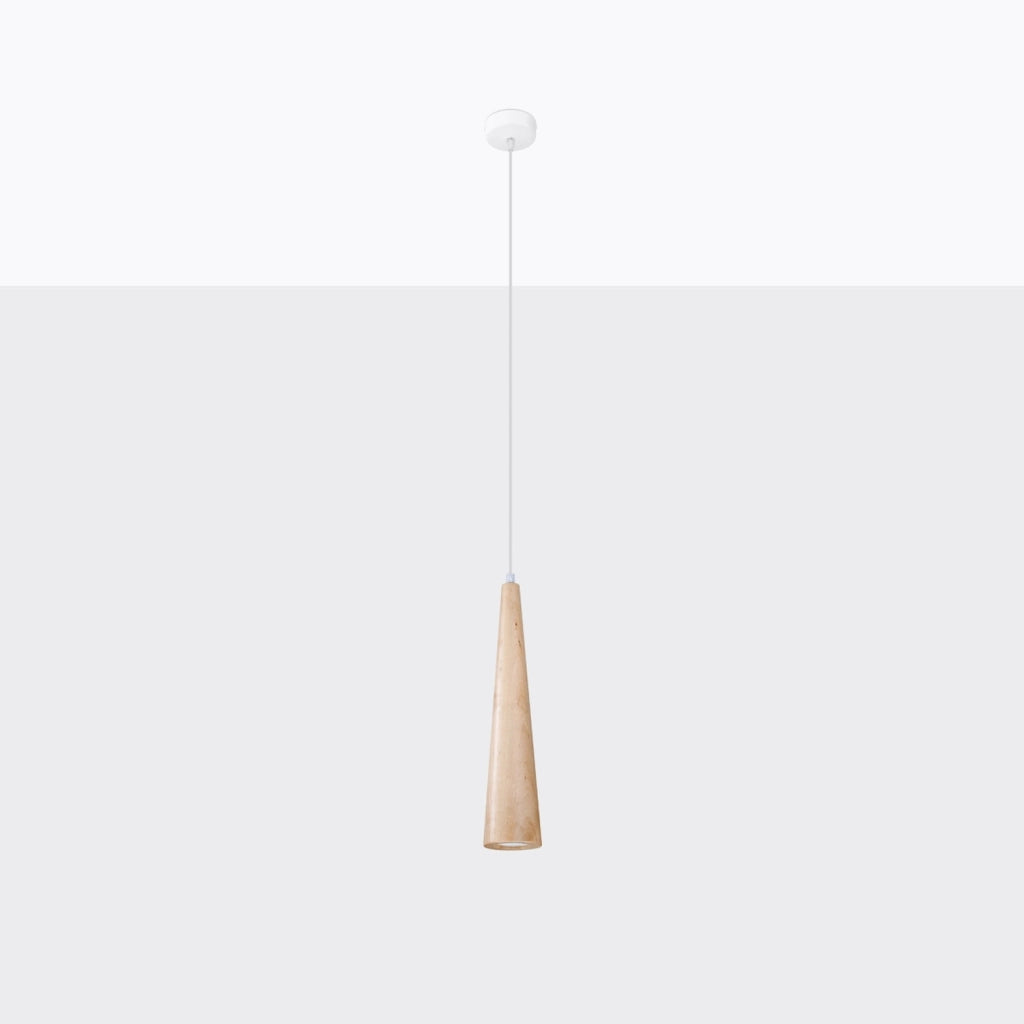 Lampada a sospensione cono legno bianco GU10 VESTIA