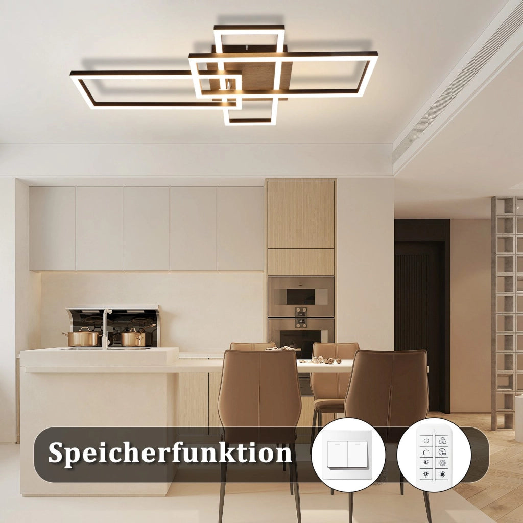 ZMH Lampada da soffitto LED nera a 3 luci 102 cm moderna dimmerabile per soggiorno e camera da letto