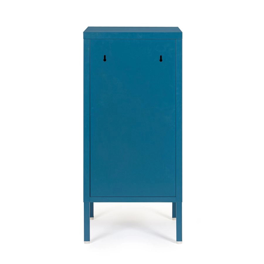 COMODINO METALLO BLU 1 ANTA CAMBRIDGE BIZZOTTO 40X35X76H CM