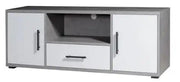 Porta TV 2 ante + cassetto ossido+bianco cemento già montato L136 H57 P40