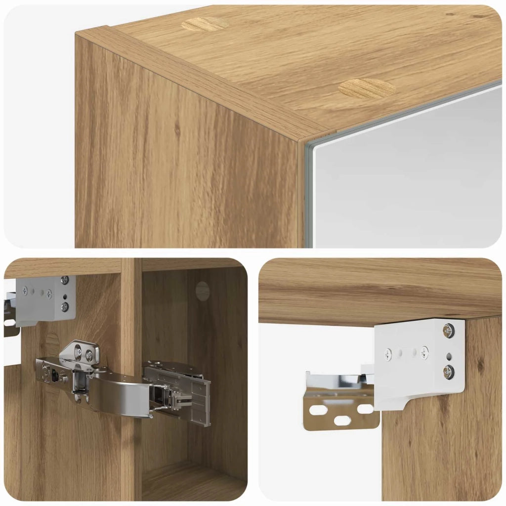 Mobiletto per specchio da bagno con porta Rovere Artigianale