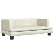 Cuccia per cani a forma di cesto comoda 80 x 45 x 30 cm velluto crema 02_0042955