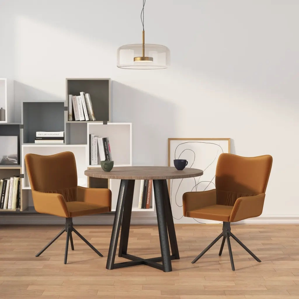 Sedie da Pranzo Girevoli 2 pz Marroni in Velluto cod mxl 16237
