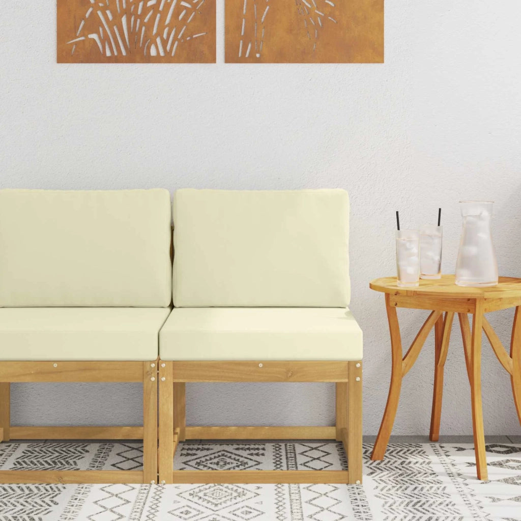 Set di divani da esterno-Sofa da giardino Bianco e Crema 59 x 63 x 73 cm