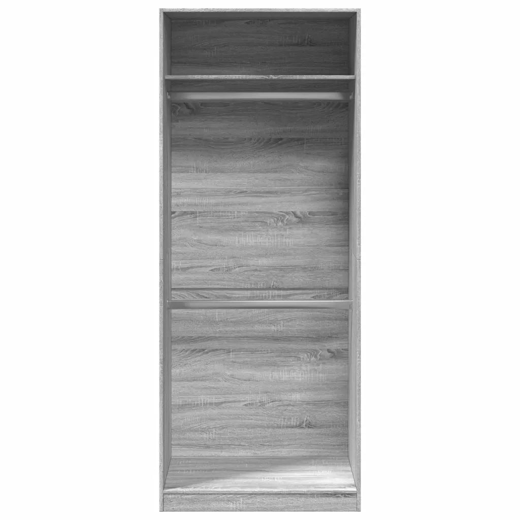 Armadio Grigio Sonoma 80x50x200 cm in Legno Multistrato