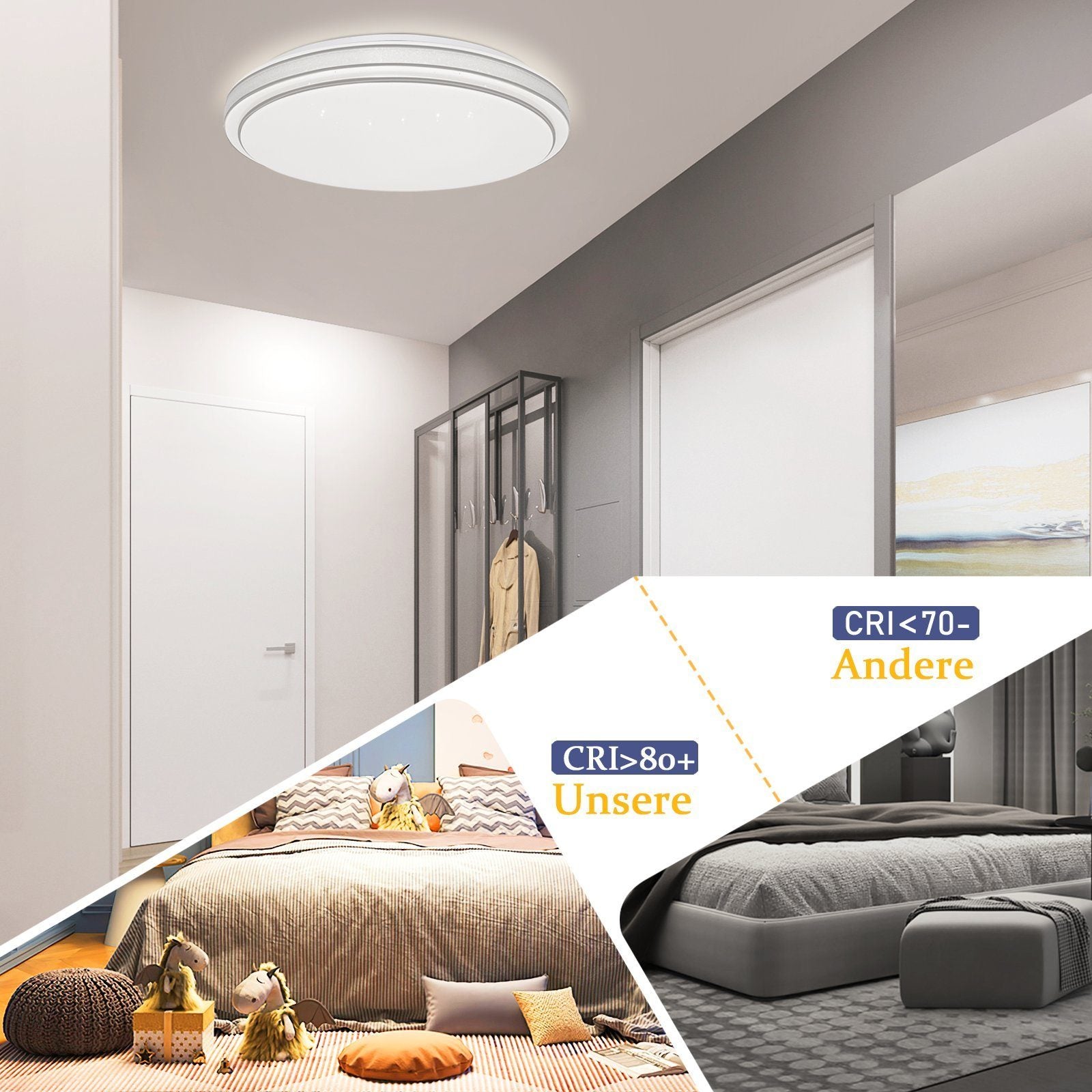 ZMH Lampada da soffitto a LED per soggiorno, Lampada da soffitto a stella, Lampada da soffitto moderna per corridoio