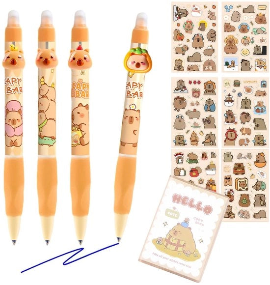 Set di Pennarelli Capibara - 4 pezzi - Leggero - Ideale per la Scrittura
