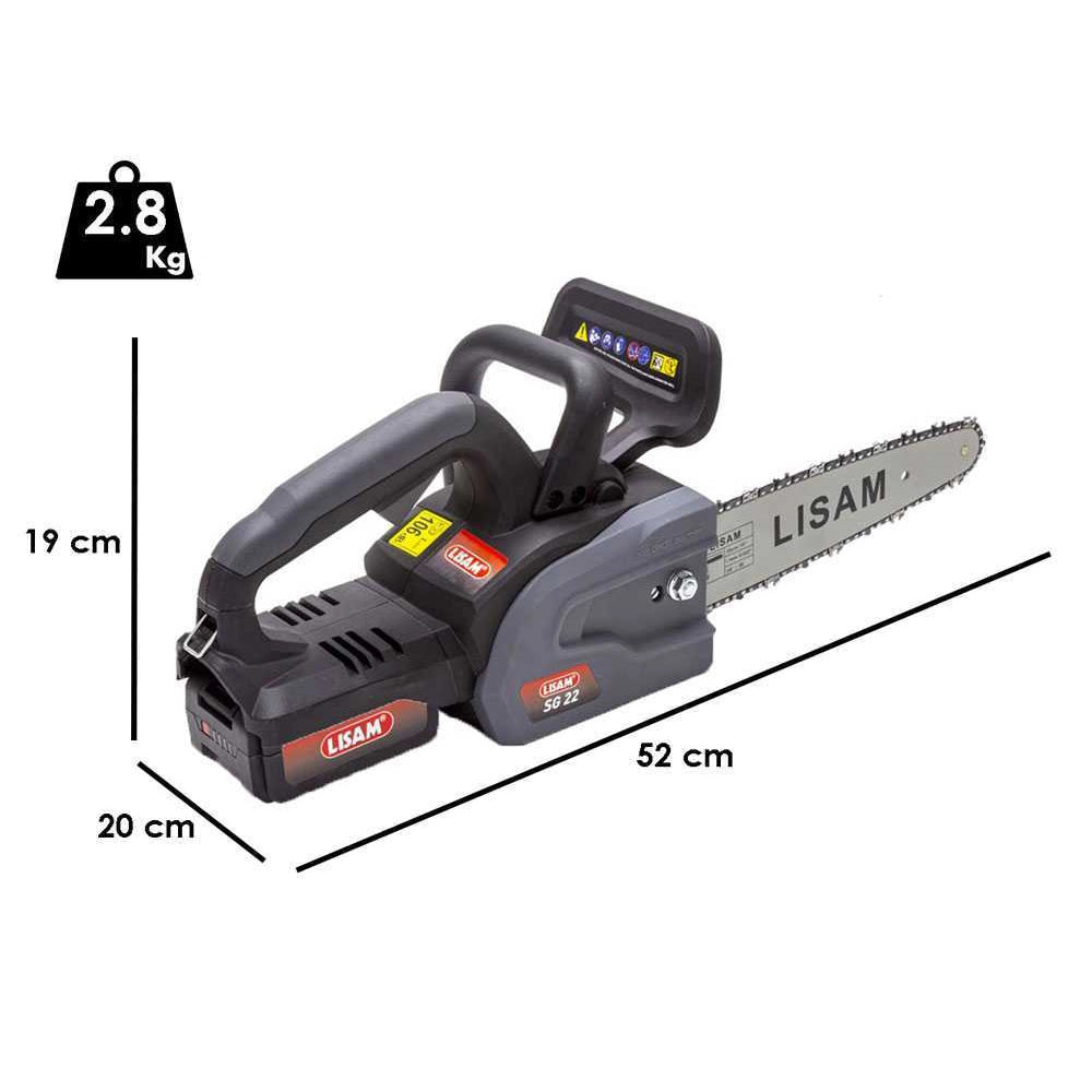 POTATORE SEGHETTO ELETTRICO A BATTERIA MOTOSEGA SG 22 21V 600W LISAM 9415