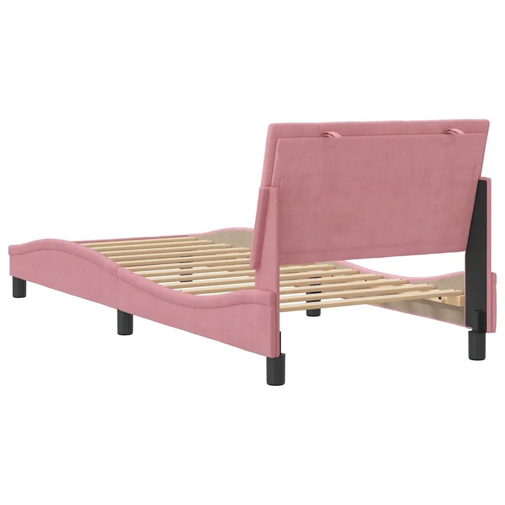 Giroletto con Testiera Rosa 80x200 cm in Velluto