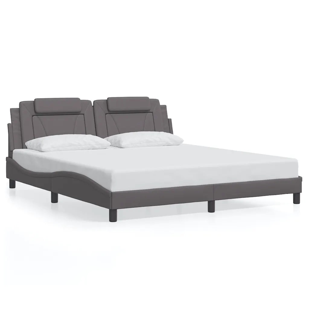 Giroletto Viana senza Materasso Grigio 180x200 cm in Similpelle