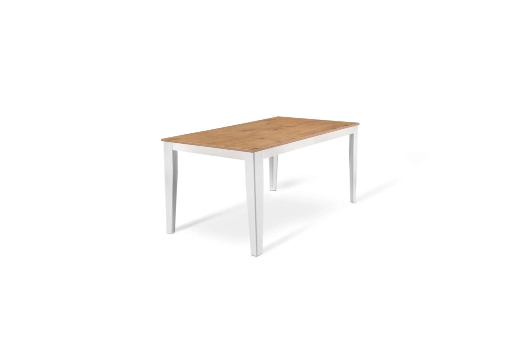 Tavolo allungabile rovere-bianco 80 cm x 130-290 cm H. 76 cm