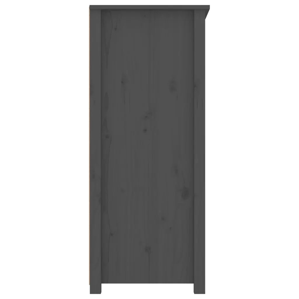Credenza-Buffet-Armadio da cucina Grigia 83x41,5x100 cm in Legno Massello di Pino 923056