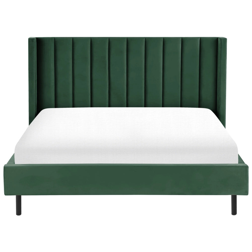Letto matrimoniale 180 x 200 cm Rete a doghe in velluto verde scuro