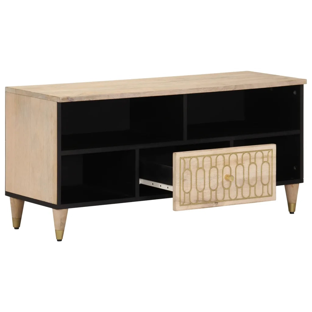 Mobile Porta TV 100x33x46 cm in Legno Massello di Mango 358264