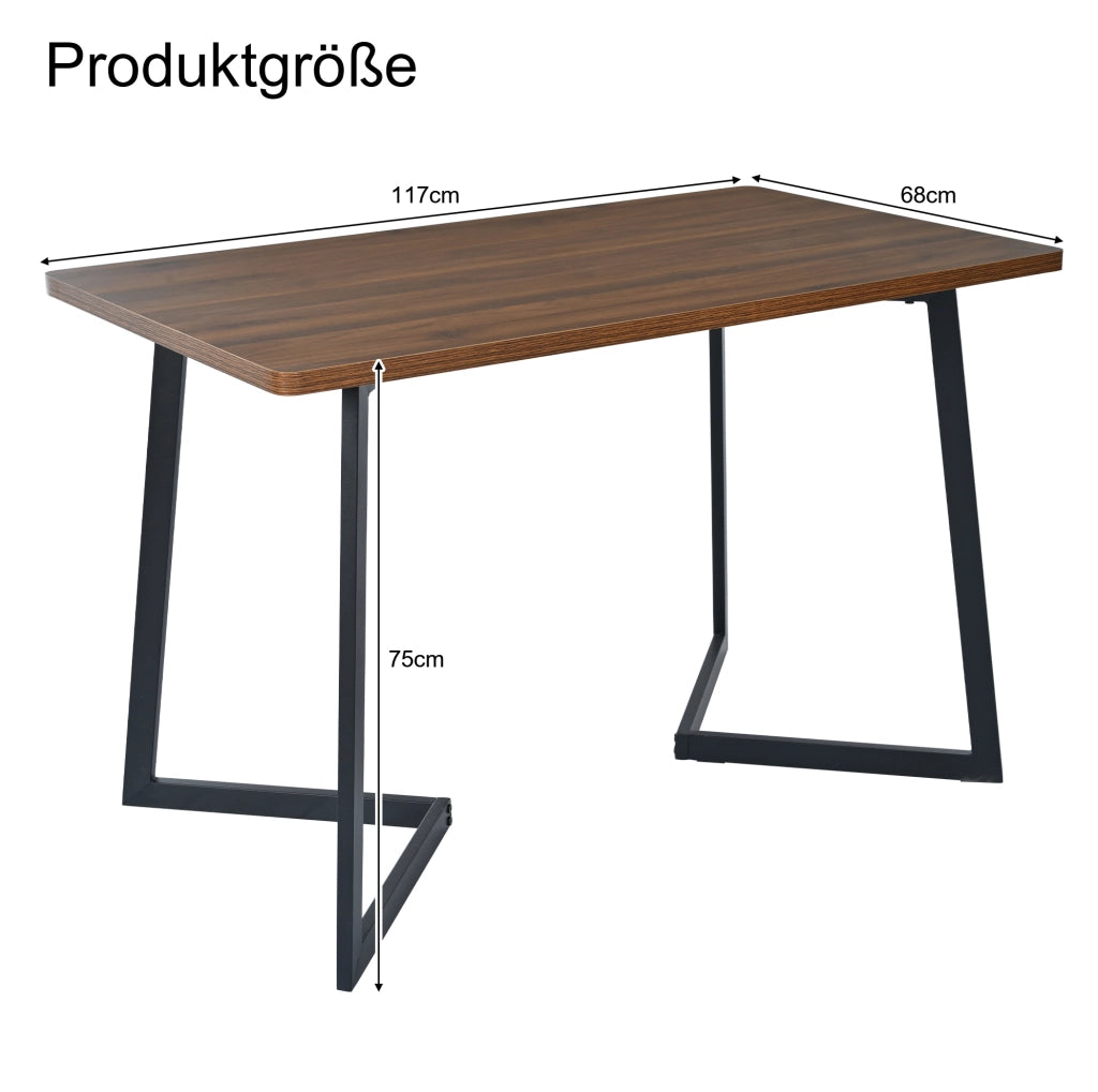 Gruppo tavolo e sedie 68x117 cm; design moderno; MDF; colore noce