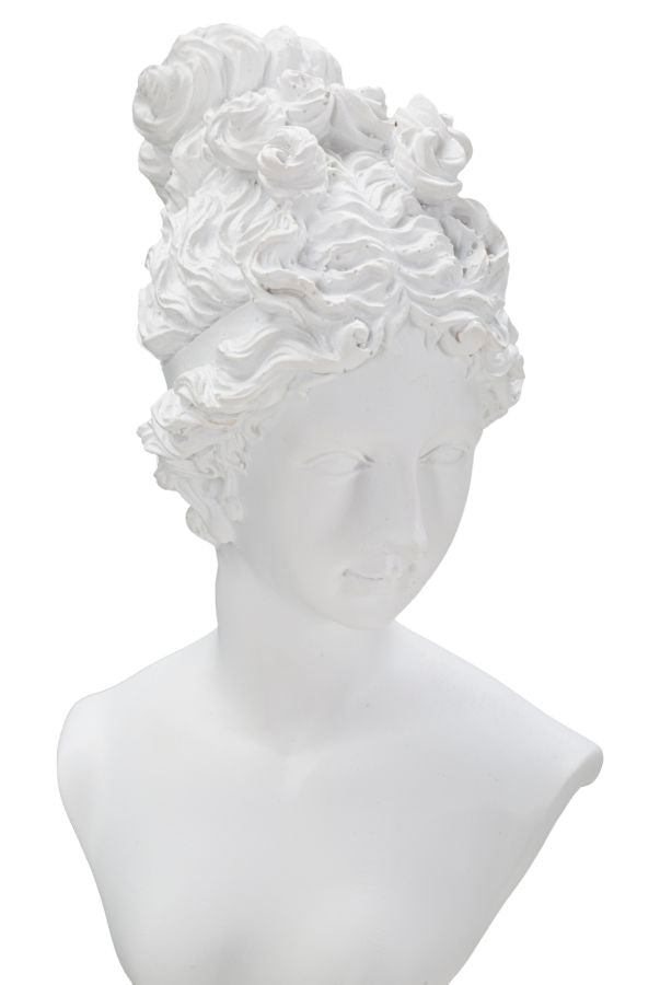 Scultura Statua Woman con Piedistallo 11x10,5x35,5 cm in Poliresina