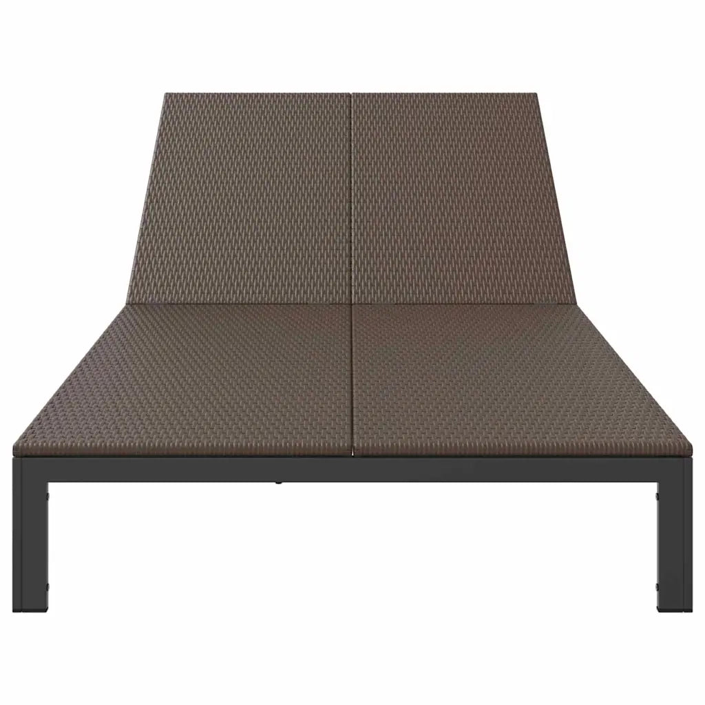 Lettino da Sole Marrone 206 x 115 x 75 cm polyrattan 42004132