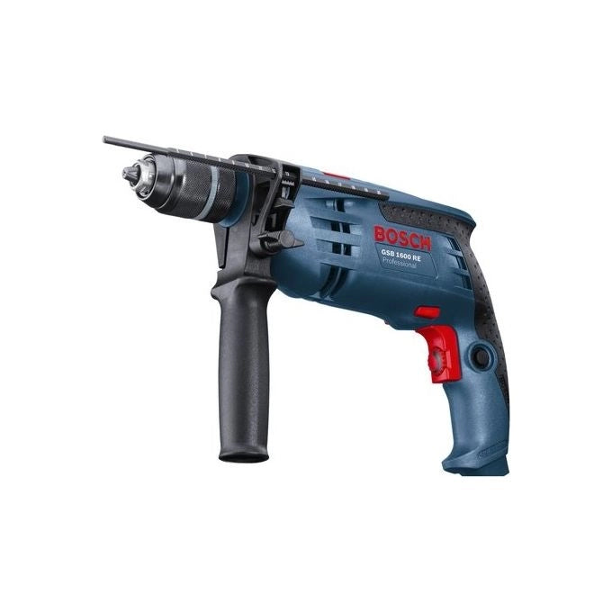 Bosch 0 601 228 200 GSB 1600 RE Trapano Battente con Percussione 701 W Mandrino Autoserrante 13 mm Velocita' Regolabile Coppia Regolabile Impugnatura Supplementare colore Blu