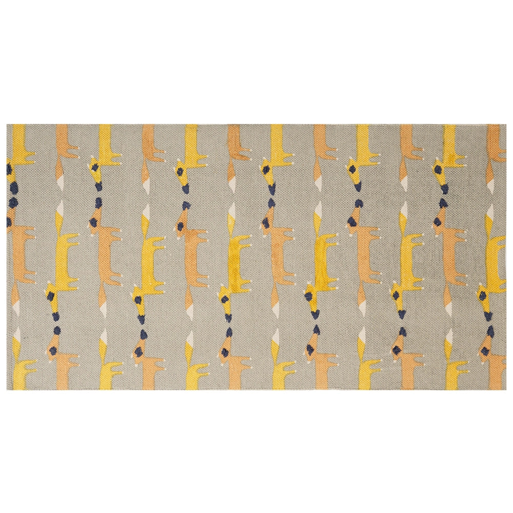 Tappeto per bambini con motivo  volpe cotone grigio 80 x 150 cm cameretta motivo divertente