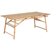 Tavolo da giardino in bambù in marrone chiaro 180 cm  stile boho