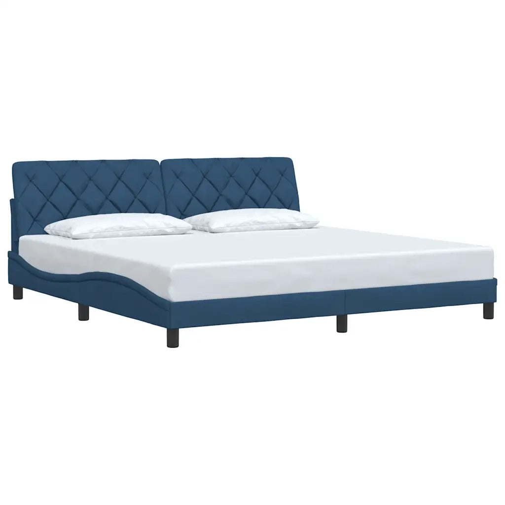 Giroletto senza Materasso Blu 200x200 cm in Tessuto