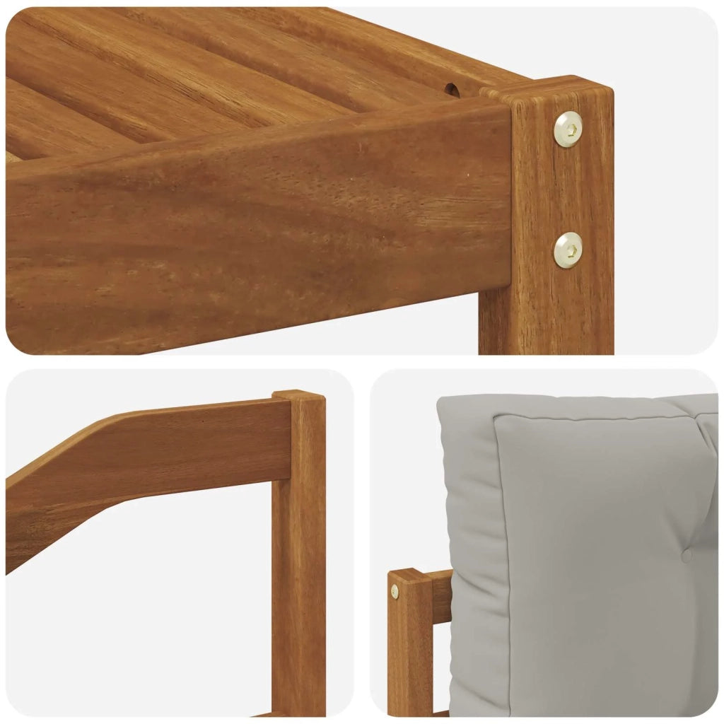 Set di divani da esterno 7 pcs Grigio Naturale e Chiaro 3367279