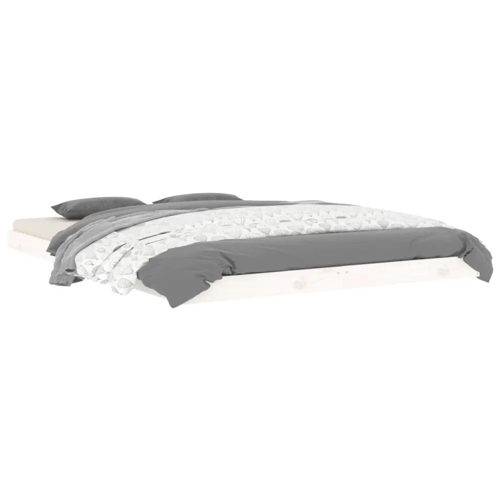 Letto senza Materasso Bianco 135x190 cm Legno Massello di Pino 823470
