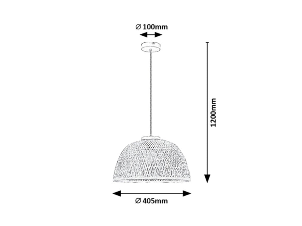 Rabalux Rattan lampada a sospensione rattan nera E27