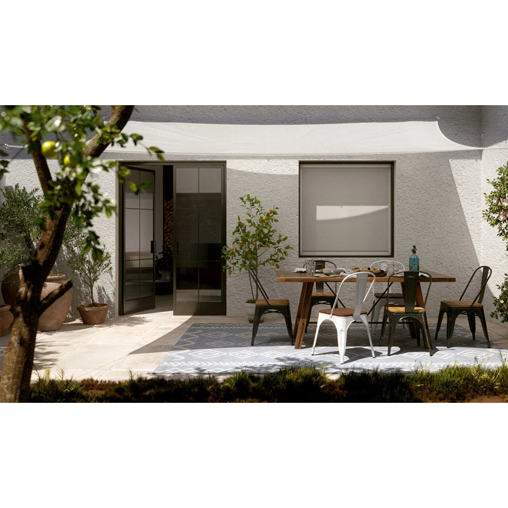 Trade Shop - Vela Tenda Rettangolare Parasole Protezione Sole Ombra Giardino 3x4 Mt Bianca 017036 -
