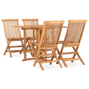 Set da Pranzo da Giardino 5 pz Pieghevole in Massello di Teak cod mxl 35745
