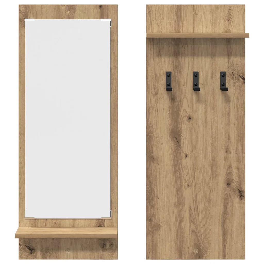 Appendiabiti a muro Rovere artigianale 70 x 10 x 90 cm 874530