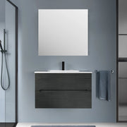 Mobile bagno sospeso 80 lava cannettato 2 cassetti lavabo e specchio Rigo