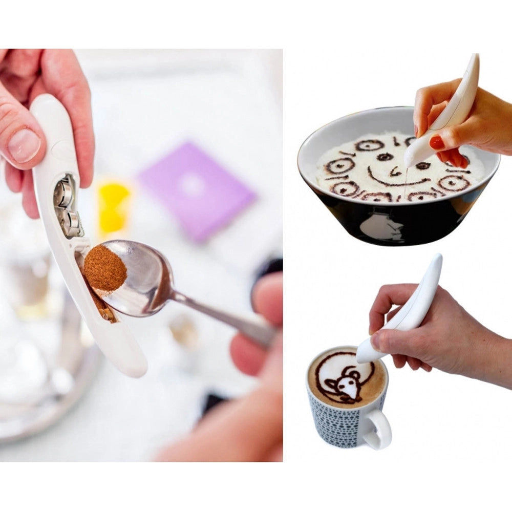 Trade Shop - Penna Decorativa Caffe Elettrica Spice Pen Torta Decorazioni Cappuccino Cacao -