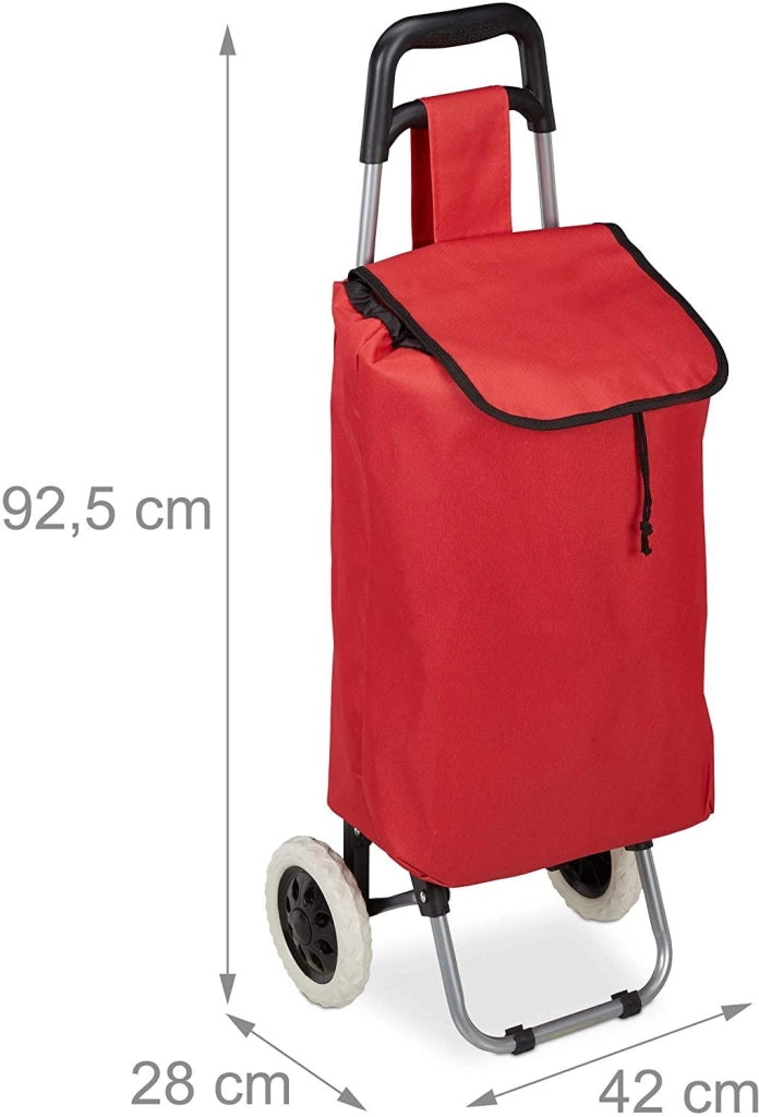 Carrello della spesa pieghevole con borsa rimovibile 28 litri carrello della spesa con ruote rosso 13_0000707_2
