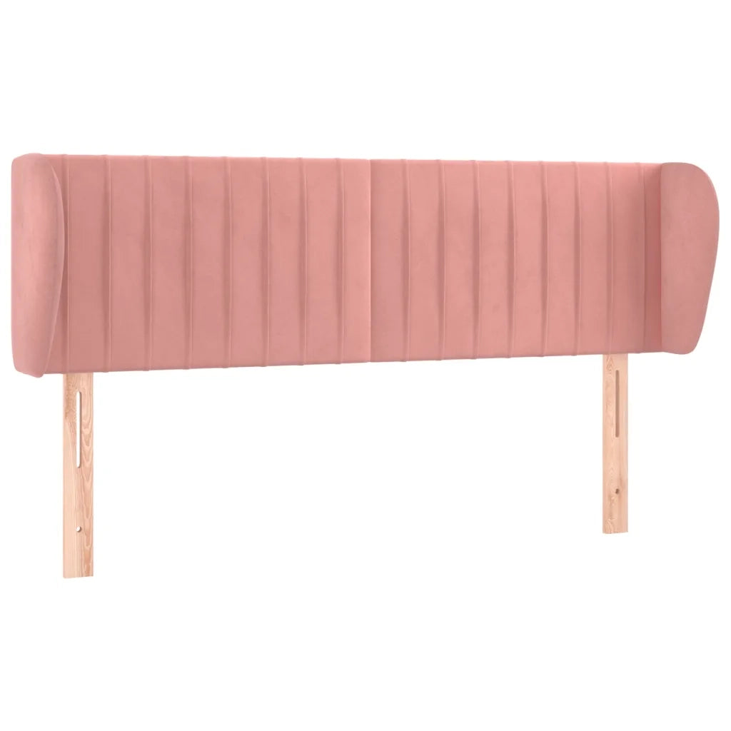 Testiera ad Orecchio Rosa 147x23x78/88 cm in Velluto