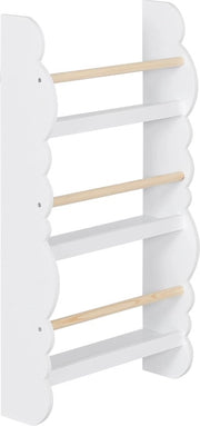Cassettiere per Bambini - Amichevole per i Bambini - Libreria per Bambini, 3 Scomparti per Libri, Comparto di Archiviazione per la Camera da Letto dei Bambini - Materiale in Legno - Bianco