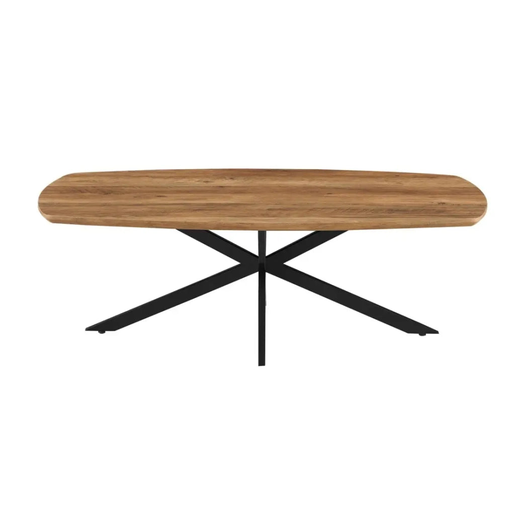 Tavolino TUNIS – Colore legno di mango – Tavolino rettangolare 130x70 cm – MDF & metallo – Design originale