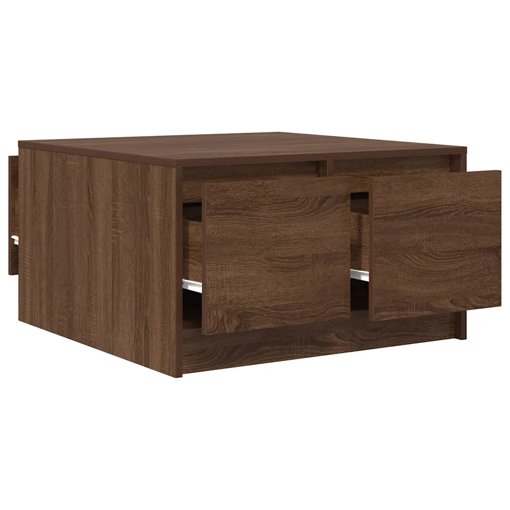 vidaXL Tavolino da Salotto con Cassetti Rovere Marrone 70,5x70x40 cm