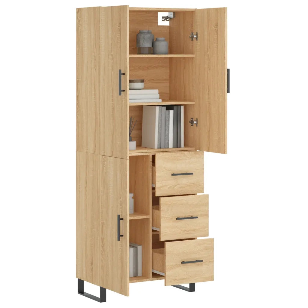 Credenza Rovere Sonoma 69,5x34x180 cm in Legno Multistrato 3195926