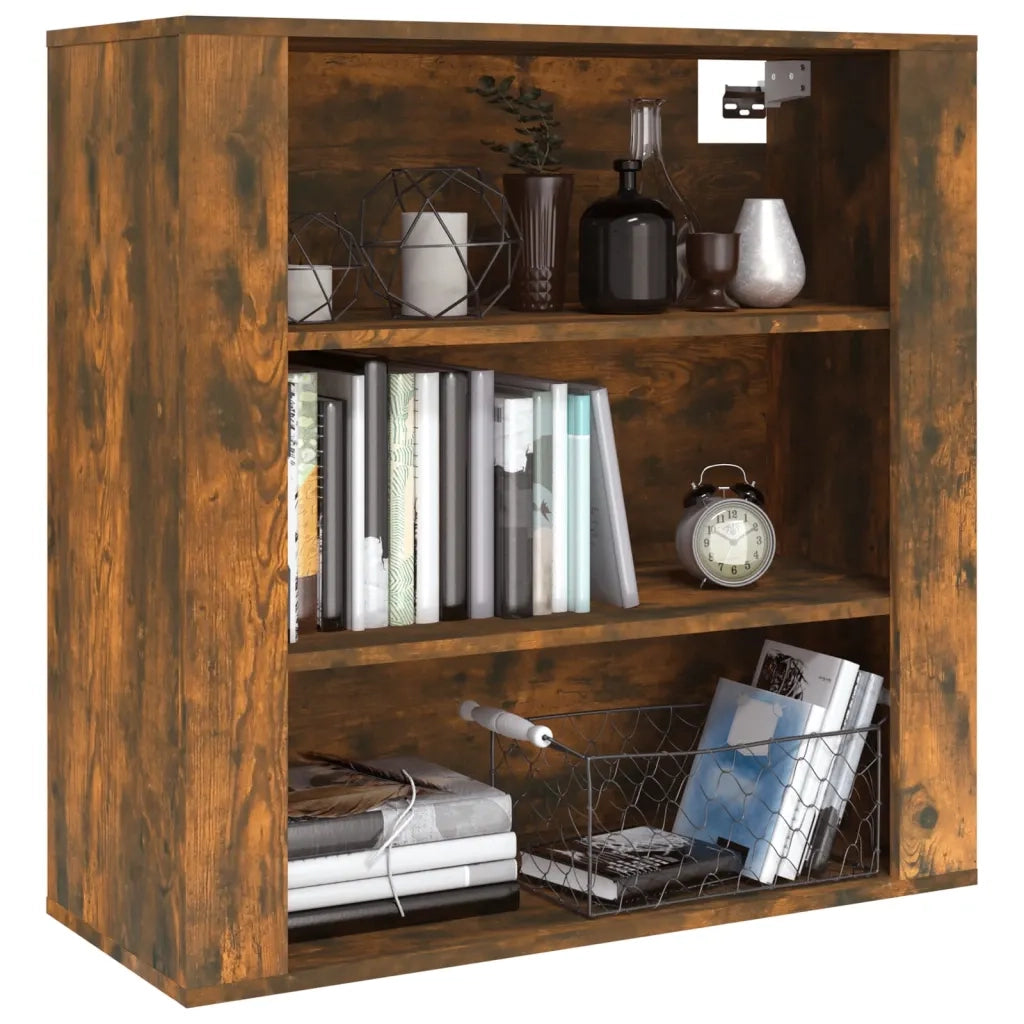 Armadietto a Muro | Mobile a Parete Rovere Fumo 80x33x80 cm in Legno Multistrato