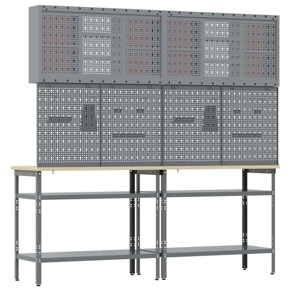 Set banco da lavoro con lo scaffale 8 pcs Rosso e Grigio 3321503