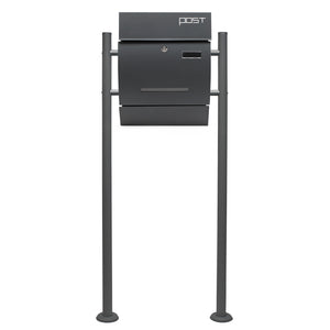 Set Cassetta postale singola autoportante V4 antracite, con telaio di supporto